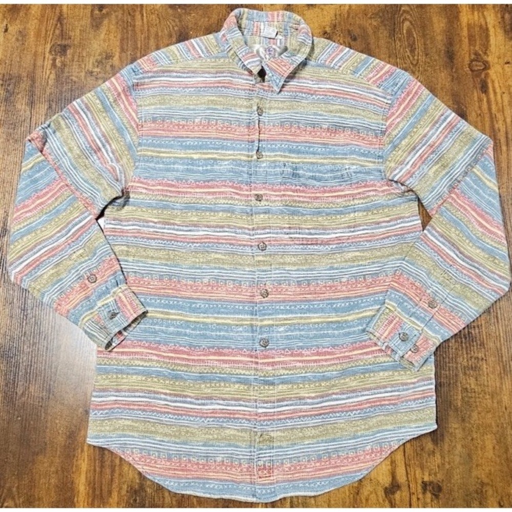 The Territory Ahead Shirt Men's Size XL Long Sleeve Tribal Aztec Casual